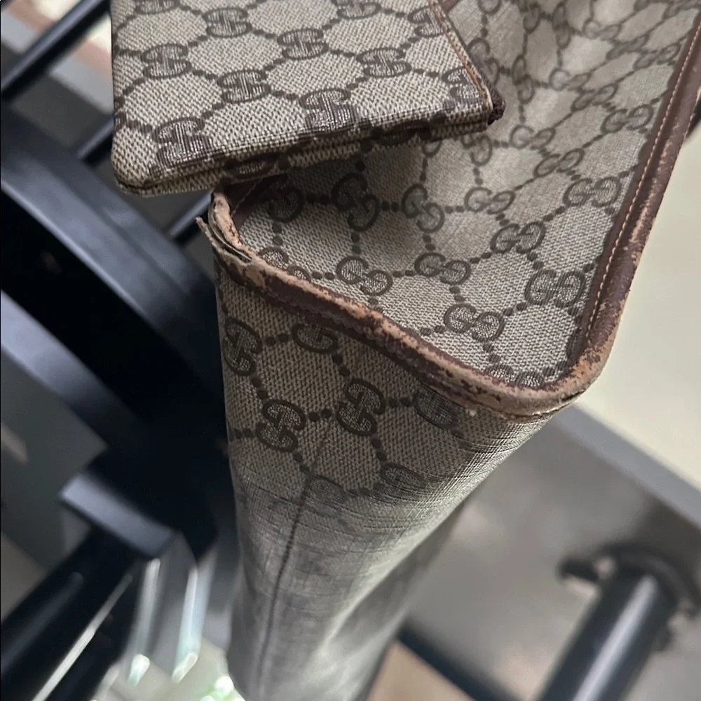 RARE Vintage GUCCI monogram large tote bag 1980s with coin purse